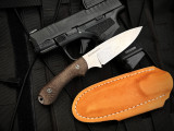 Bradford Knives Guardian3.2 Fixed Blade 3D Natural Burlap Micarta Scales w/ M390 Stonewashed Sabre Grind Blade (3.5") 3.2S-134-M390