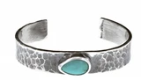 Clint Orms Bracelet 1428 Sterling Silver with Round Kingman Turquoise Cabochon