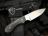 Bradford Knives Guardian4.2 Fixed Blade 3D Black Micarta Scales w/ CPM-Magnacut Stonewashed Sabre Grind Blade (4.825") 4.2S-101-MC