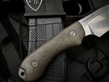 Bradford Knives Guardian4 Fixed Blade 3D OD Green Micarta Scales w/ Magnacut Stonewashed Sabre Grind Blade (4.625") 4S-102-MC