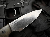 Bradford Knives Guardian4 Fixed Blade 3D OD Green Micarta Scales w/ Magnacut Stonewashed Sabre Grind Blade (4.625") 4S-102-MC