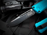 Microtech Combat Troodon S/E Turquoise Aluminum Body w/ M390MK Black Partially Serrated Blade (3.8") 1143-2TQ