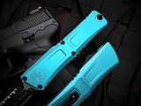 Microtech Combat Troodon D/E Turquoise Aluminum Body w/ M390MK Black Full Serrated Blade (3.8") 1142-3TQ