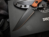 Toor Knives Serpent S Copperhead Rust Copper Aluminum Handle w/ CPM-M4 Black Plain Edge Blade (3.75")