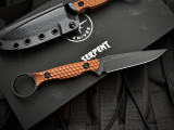 Toor Knives Serpent S Copperhead Rust Copper Aluminum Handle w/ CPM-M4 Black Plain Edge Blade (3.75")
