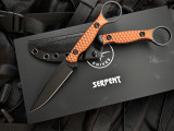 Toor Knives Serpent S Copperhead Rust Copper Aluminum Handle w/ CPM-M4 Black Plain Edge Blade (3.75")