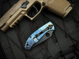 Spyderco Tenacious Folder Disarray Titanium Body w/ D2 Black Plain Edge Blade (3.35") C122TIBLBKD2P