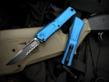 Microtech Combat Troodon S/E Blue Aluminum Body w/ M390MK Black Partially Serrated Blade (3.8") 1143-2BL
