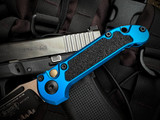 Microtech Gen III LUDT T/E Auto Folder Blue Aluminum Body w/ M390MK Black Partially Serrated Blade (3.5") 1136-2BL