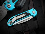 Microtech LUDT S/E Turquoise Aluminum Body w/ M390MK Stonewashed Plain Edge Blade ( 3.5") 1135-10TQ