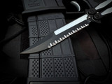 Microtech Tachyon III Balisong Venom Edition Black and White Aluminum Handles w/ Black Full Serrated Blade (4.5") 173-3VM