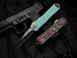 Heretic Knives Manticore E Bowie Bounty Hunter Green Aluminum and Carbon Fiber Body w/ Magnacut Battleworn Plain Edge Blade (3.2") H026B-14A-BOUNTY
