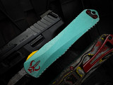 Heretic Knives Manticore E Bowie Bounty Hunter Green Aluminum and Carbon Fiber Body w/ Magnacut Battleworn Full Serrated Blade (3.2") H026B-14C-BOUNTY