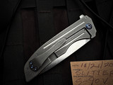 John Gray Slitter Custom Folder Barked Titanium Body w/ S90V Satin Plain Edge Blade (4")