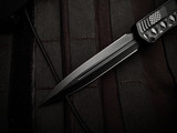 Heretic Knives Cleric II Prototype Textured Metal Inlaid Black Aluminum Body w/ Elmax Black Plain Edge Blade (4.25") PROTOTYPE S/N 031