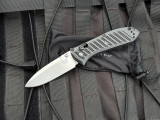 PRE-OWNED Benchmade Mini Presidio II AXIS Lock Folder Black Molded CF Elite Body w/ CPM-S30V Plain Edge Blade (3.2") 575-1