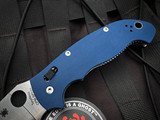 Spyderco Manix 2 XL Folder Cobalt Blue G10 Body w/ Spy27 Satin plain Edge Blade (3.85") C95GPCBL2
