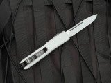 CONSIGNMENT Microtech Ultratech S/E Stormtrooper White Cerakote Aluminum Body w/ White Cerakote Plain Edge Blade (3.4") 121-1STD