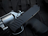 Guardian Tactical Recon-040 OTF Black Aluminum Body w/ Elmax Black Tactical Drop Point Plain Edge Blade (4") 113111