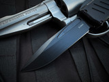 Guardian Tactical Recon-040 OTF Black Aluminum Body w/ Elmax Black Tactical Drop Point Plain Edge Blade (4") 113111