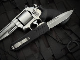 Guardian Tactical Recon-040 OTF Black Aluminum Body w/ Elmax Stonewashed Drop Point Plain Edge Blade (4") 113511
