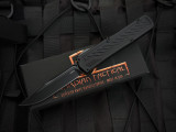 Guardian Tactical Scout OTF Knife Black Aluminum Body w/ Elmax Black Tactical Clip Point Plain Edge Blade (3.5") 143111