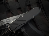 Guardian Tactical Recon-035 OTF Knife Black Tactical Aluminum Body w/ Magnacut Two Tone Black Drop Point Partially Serrated Blade (3.3") 98212 G2