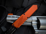 Guardian Tactical GTX-025 OTF Knife Burnt Orange Aluminum Body w/ Elmax Black Drop Point Plain Edge Blade (2.75") 12-4111BO