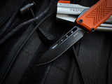 Guardian Tactical GTX-025 OTF Knife Burnt Orange Aluminum Body w/ Elmax Black Drop Point Plain Edge Blade (2.75") 12-4111BO