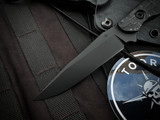 Toor Knives Serpent S Socom Black Diamondback Textured G10 Handle w/ CPM3V Socom Black Plain Edge Blade (3.75”)