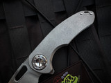 Curtiss Custom F3-Slim Slicer Flipper Stonewashed Titanium Body w/CPM-S45VN Plain Edge Blade (3.5")