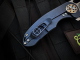Curtiss Custom F3-Slim Slicer Flipper Blue Stonewashed Titanium Body w/CPM-S45VN Plain Edge Blade (3.5")