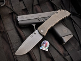McNees Mac2 3.5 Folder Atomic Bronzed Titanium Body w/ Magnacut Stonewashed Plain Edge Blade (3.5")