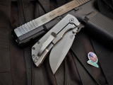 McNees Mac2 3.5 Folder Bright Atomic Titanium Body w/ Magnacut Stonewashed Plain Edge Blade (3.5")