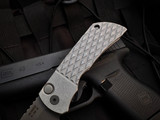 McNees Mac2 Auto Folder Atomic Diamond Titanium Body w/ Magnacut Stonewashed Plain Edge Blade (3.5")