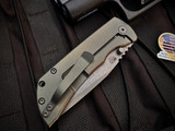 McNees Mac2 3.5 Folder Green/Bronze Atomic Titanium Body w/ Magnacut Stonewashed Plain Edge Blade (3.5")