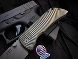 McNees Mac2 3.5 Folder Green/Bronze Swerve Titanium Body w/ Magnacut Stonewashed Plain Edge Blade (3.5")
