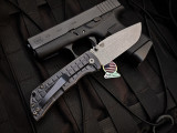 McNees Mac2 3.5 Folder Atomic Blue/Bronze Frag Titanium Body w/ Magnacut Stonewashed Plain Edge Blade (3.5")