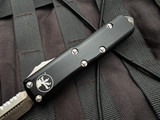 CONSIGNMENT Microtech UTX-85 D/E Black Aluminum Body w/ Bronzed Full Serrated Blade (3.1") 232-15