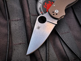 Spyderco Paramilitary 3 Folder Brown G10 Scales w/ 15V Plain Edge Blade (2.93") C223GPBN15V