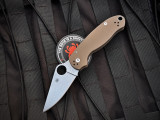 Spyderco Paramilitary 3 Folder Brown G10 Scales w/ 15V Plain Edge Blade (2.93") C223GPBN15V
