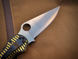 Spyderco Paramilitary 2 Salt Series Folder Yellow and Black G10 Body w/ Magnacut Plain Edge Blade (3.45") C81GBKYLMCP2