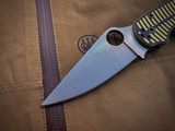 Spyderco Paramilitary 2 Salt Series Folder Yellow and Black G10 Body w/ Magnacut Plain Edge Blade (3.45") C81GBKYLMCP2