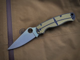 Spyderco Paramilitary 2 Salt Series Folder Yellow and Black G10 Body w/ Magnacut Plain Edge Blade (3.45") C81GBKYLMCP2