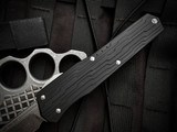 Microtech Cypher S/E Black Stepside Aluminum Body w/ M390 Stonewashed Plain Edge Blade (4") 241-10