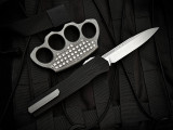Microtech Cypher S/E Black Stepside Aluminum Body w/ M390 Stonewashed Plain Edge Blade (4") 241-10