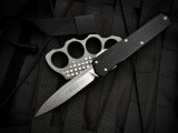 Microtech Cypher S/E Black Stepside Aluminum Body w/ M390 Stonewashed Plain Edge Blade (4") 241-10