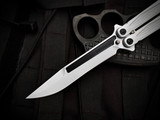 Microtech Tachyon III Balisong Butterfly Knife White Storm Trooper Aluminum Handles w/ White Cerakote Plain Edge Blade (4.5") 173-1ST