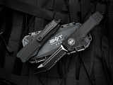 ADV Backup Tactical Stinger OTF Black Aluminum Body w/ S35VN Black Tanto Edge Partially Serrated Blade (3.6") 101-3BLK