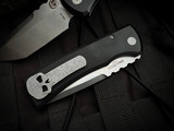 Chaves x Pro-Tech Auto Folder Black Aluminum Body w/ S35-VN Plain Edge Blade (3.4") CK-1A10-2B3F-12D1